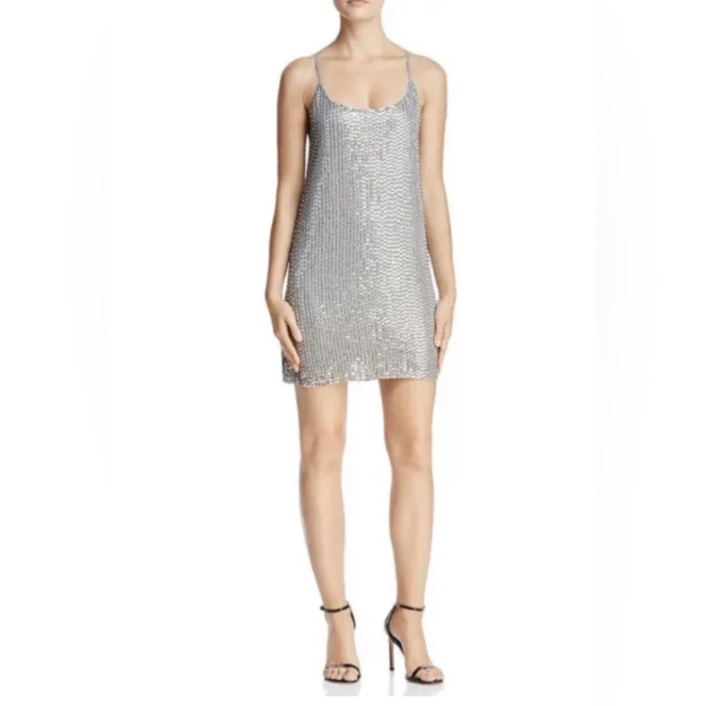 Aqua silver sequin dress size medium